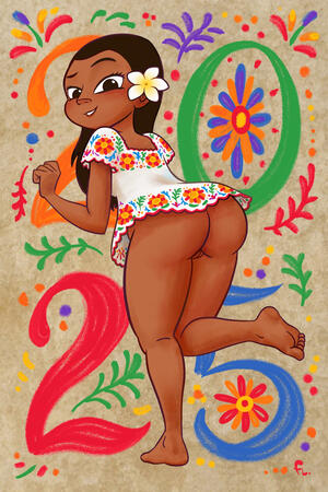 Itzel wearing a huipil for 2025